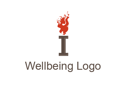 letter I with flames logos