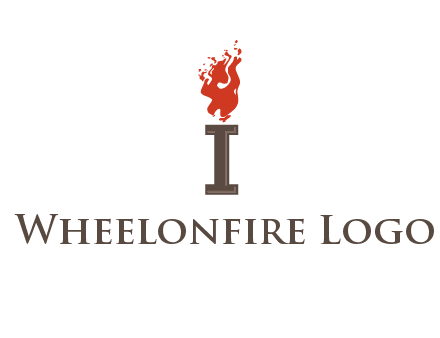letter I with flames logos
