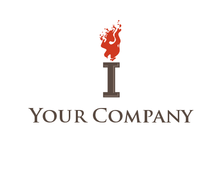 letter I with flames logos