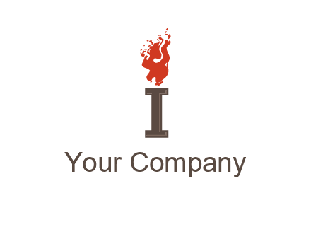 letter I with flames logos