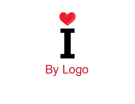 Letter I with heart 