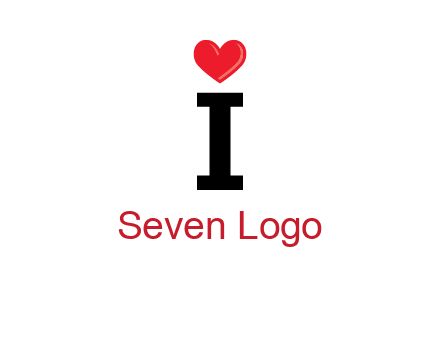 Letter I with heart 