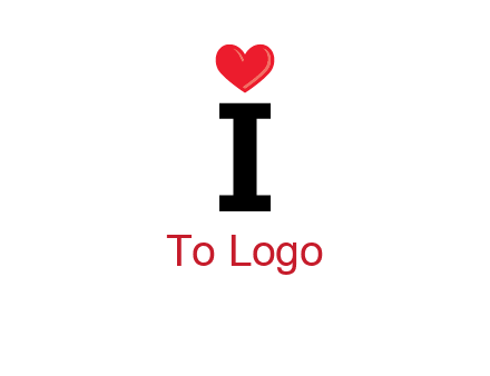 Letter I with heart 