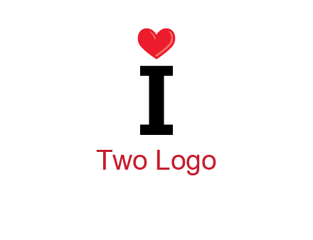 Letter I with heart 