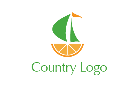 sailing ship with orange travel logo