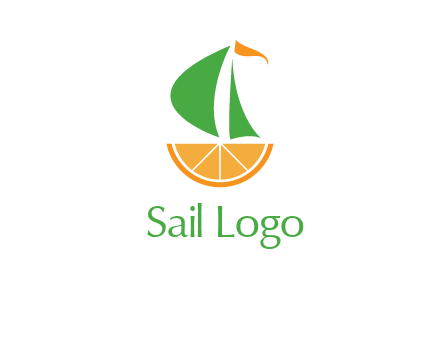 sailing ship with orange travel logo