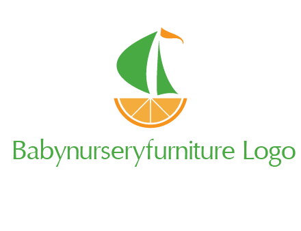 sailing ship with orange travel logo