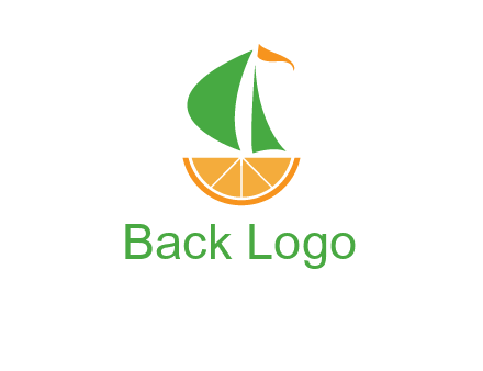 sailing ship with orange travel logo