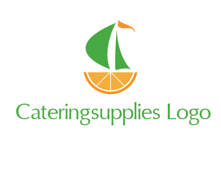 sailing ship with orange travel logo
