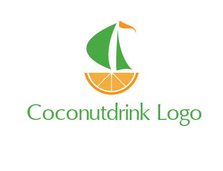 sailing ship with orange travel logo