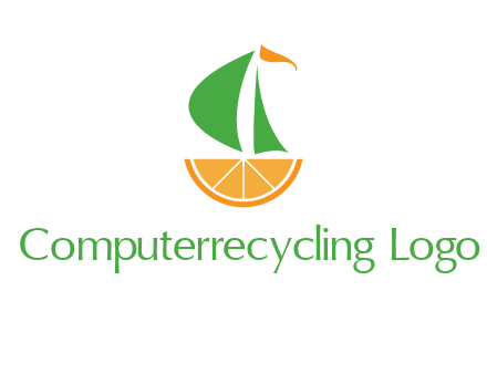 sailing ship with orange travel logo