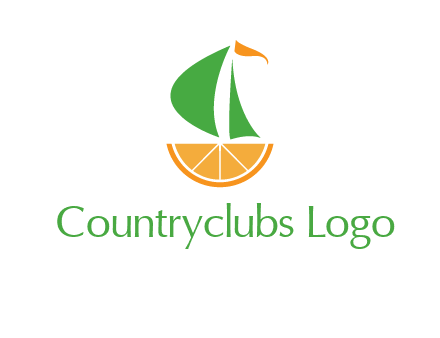 sailing ship with orange travel logo