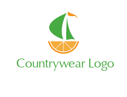 sailing ship with orange travel logo