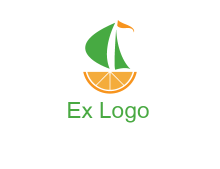sailing ship with orange travel logo