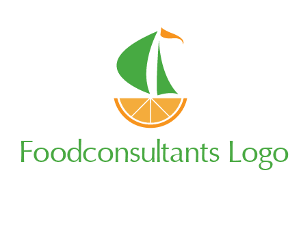 sailing ship with orange travel logo