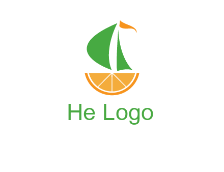 sailing ship with orange travel logo