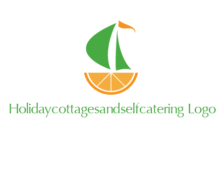 sailing ship with orange travel logo