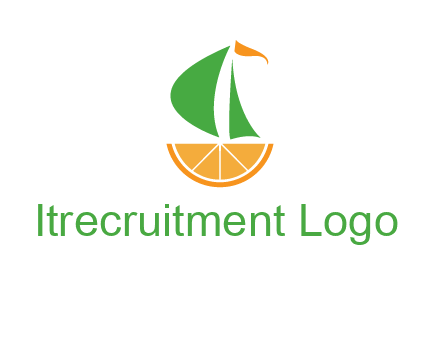 sailing ship with orange travel logo