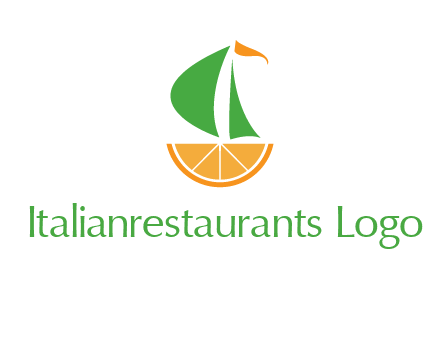 sailing ship with orange travel logo
