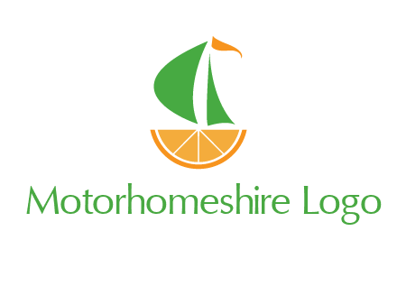sailing ship with orange travel logo