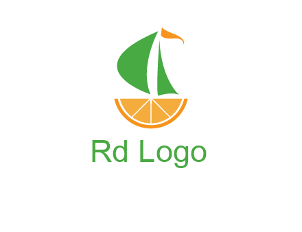 sailing ship with orange travel logo