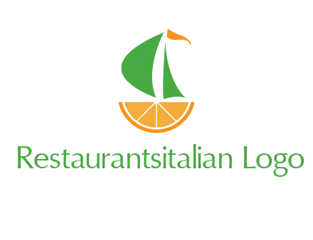 sailing ship with orange travel logo