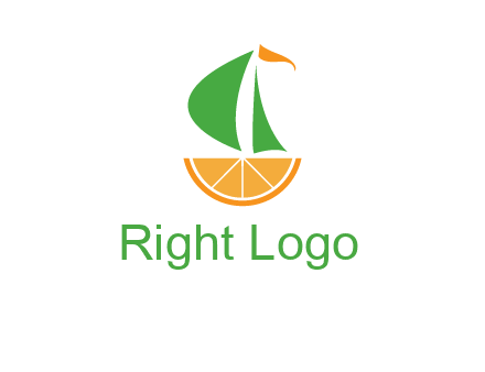 sailing ship with orange travel logo