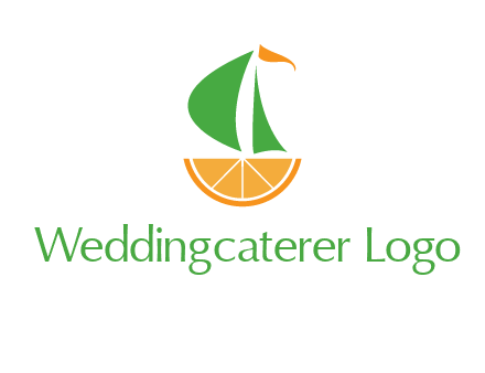 sailing ship with orange travel logo