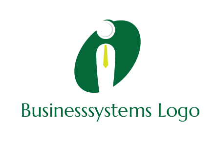 stick figure with tie in letter I