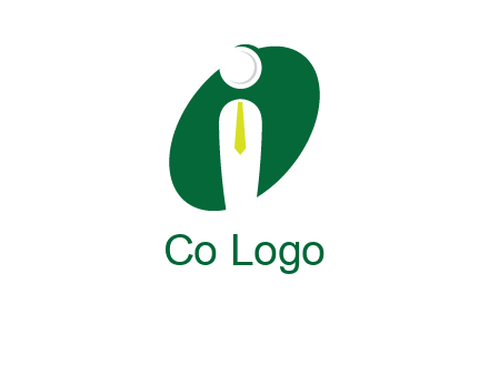 stick figure with tie in letter I
