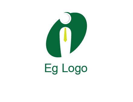 stick figure with tie in letter I