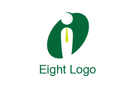 stick figure with tie in letter I