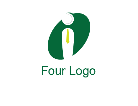 stick figure with tie in letter I