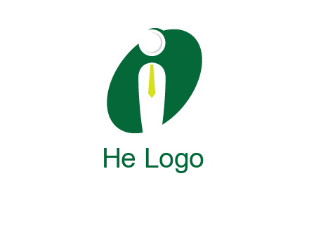 stick figure with tie in letter I