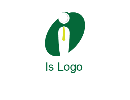stick figure with tie in letter I