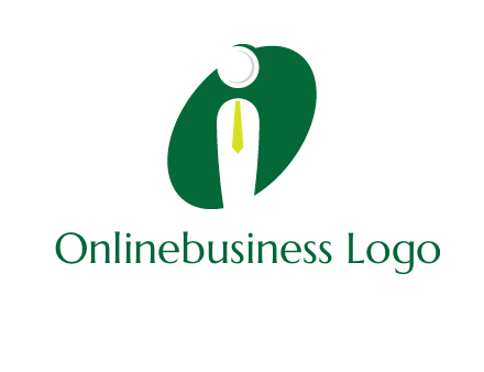 stick figure with tie in letter I