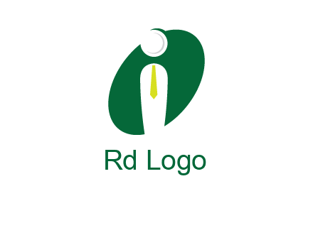 stick figure with tie in letter I