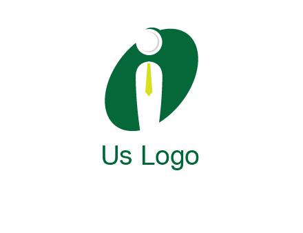 stick figure with tie in letter I