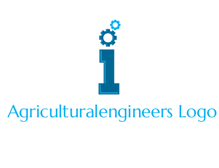 letter I with gears logo