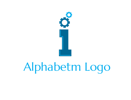 letter I with gears logo