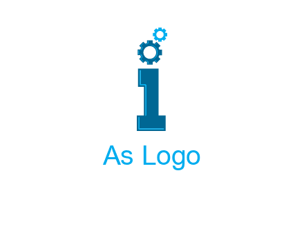 letter I with gears logo