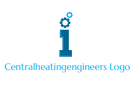 letter I with gears logo