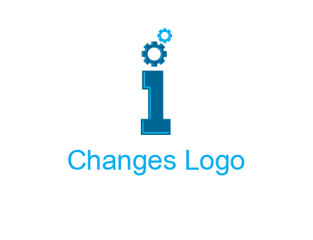 letter I with gears logo
