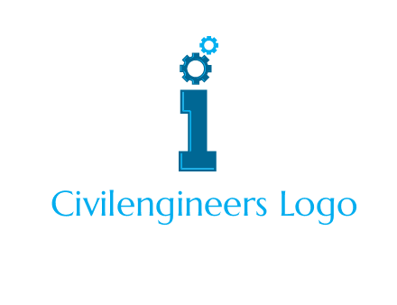 letter I with gears logo