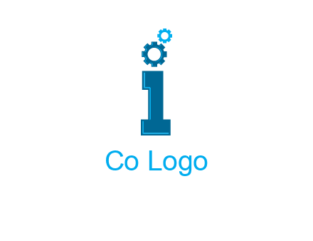 letter I with gears logo