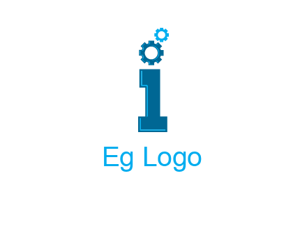letter I with gears logo