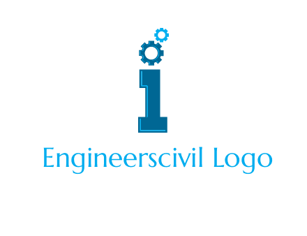 letter I with gears logo