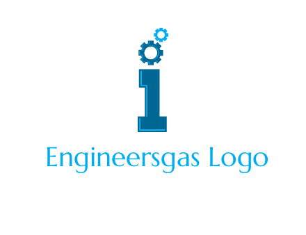 letter I with gears logo