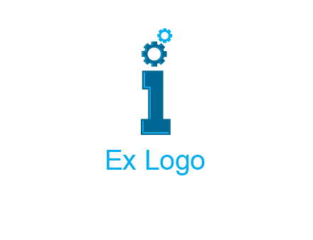 letter I with gears logo