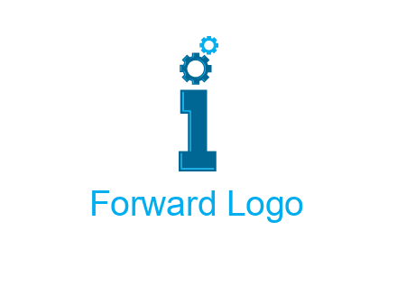 letter I with gears logo